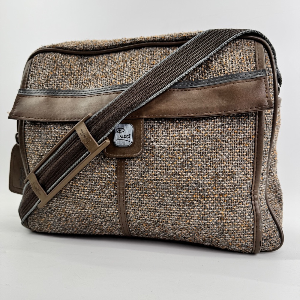 Brown and Tan Men's Bag